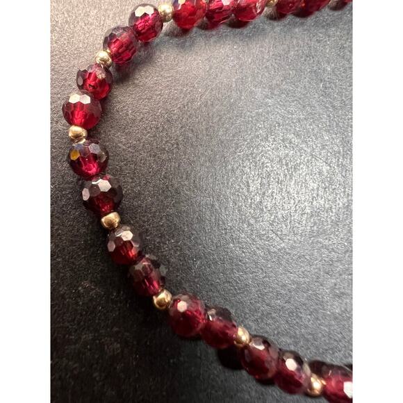 NEW 14k gold garnet stretch bracelet - Picture 12 of 13